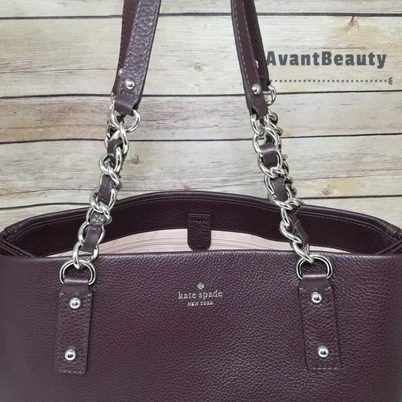 Leather Kate Spade Andee Cobble Hill Chocolate Cherry Tote
